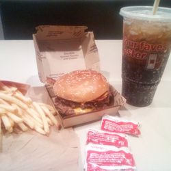 McDonald's - Double Quarter pounder with bacon, fries and a drink.