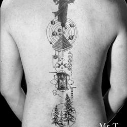 L2 Ink - Geometric Fine Line Back Piece