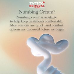Tattoo Removal Plus - Numbing cream helps take the edge off, making treatments more comfortable for many people.