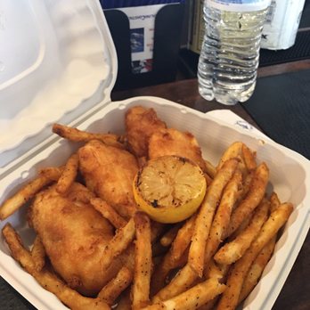 Bluewater Avalon - Second visit... Beer Battered Fish & Chips for lunch grilled lemon makes  a difference - Seafood Near Me - Avalon, California