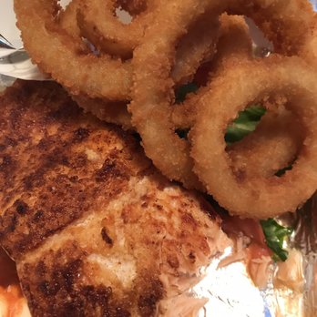 Douglas Avenue Diner - Superb Broiled Wild Salmon w/onion rings purchased separately. - Diners Near Me - Racine, Wisconsin