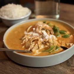 Khao Soi - Panang Curry with chicken & shrimp and jasmine rice