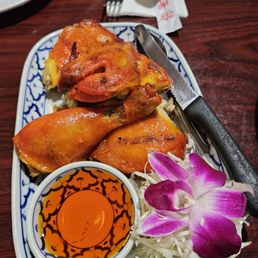 Thai BBQ Chicken - very juicy! Sauce was bit sweet and paired well. Thai BBQ Chicken - very juicy! Sauce was bit sweet and paired well.