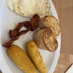 Eggs best fresh toast ever corn fritters bacon Eggs best fresh toast ever corn fritters bacon