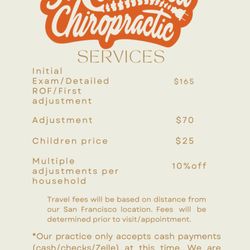 SF Connected Chiropractic - Pricing