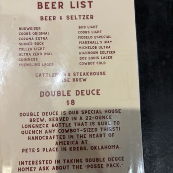 Cattlemen's Steakhouse - Beer menu - Steakhouses Near Me - Oklahoma City, Oklahoma Cattlemen's Steakhouse - Beer menu - Steakhouses Near Me - Oklahoma City, Oklahoma
