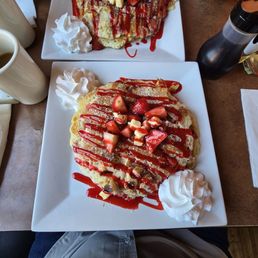 Strawberry cream cheese pancakes