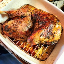 Spatchcocked turkey simple easy best flavor.
