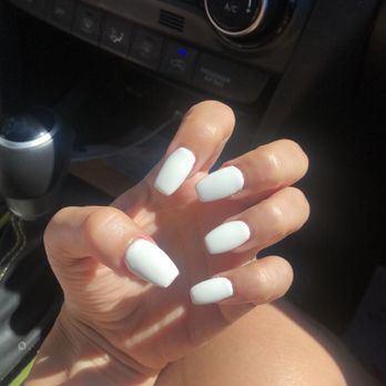 Modern Nails - White coffins - Nail Salons Near Me - Corvallis, Oregon