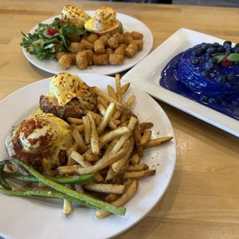 YogurStory - Crab Cake Benedict and Ube Pancakes - Pancakes Near Me - Honolulu, Hawaii YogurStory - Crab Cake Benedict and Ube Pancakes - Pancakes Near Me - Honolulu, Hawaii