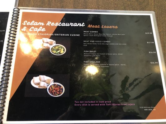 Menu photo 3 Selam Restaurant and Cafe San Jose, CA