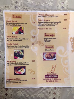 Menu photo 5 Hanna Garden San Diego, CA Menu photo 5 Hanna Garden San Diego, CA