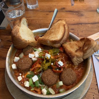 Milkweed - shakshuka with falafel - New American Near Me - Boston, Massachusetts Milkweed - shakshuka with falafel - New American Near Me - Boston, Massachusetts