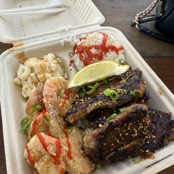 Da Soriano Grindz - KALBI RIBS & GARLIC SHRIMP - Filipino Near Me - Kahului, Hawaii