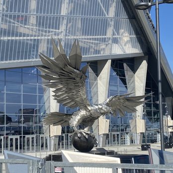 The Atlanta Falcon Statue - Public Art Near Me - Atlanta, Georgia
