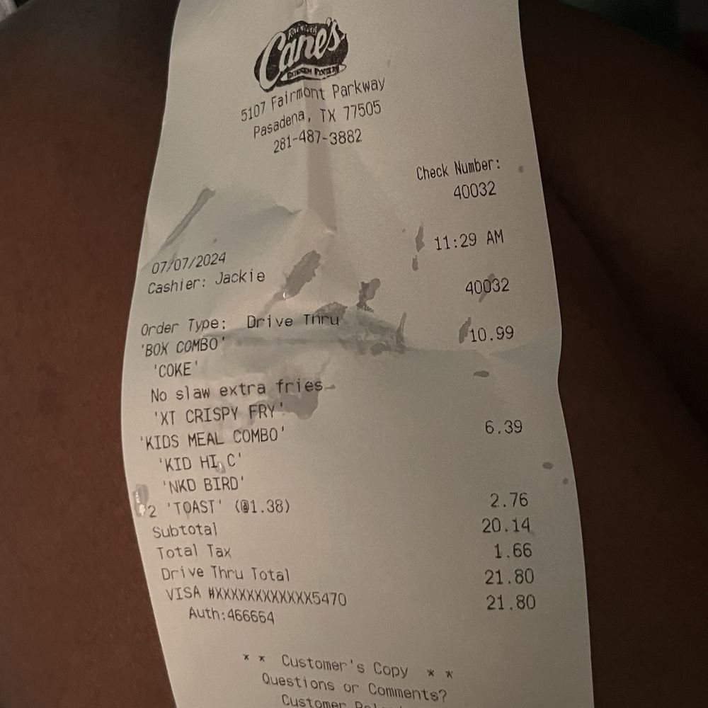 Raising Cane's Chicken Fingers - You get what you pay for hot and fresh - Fast Food Near Me - Pasadena, Texas