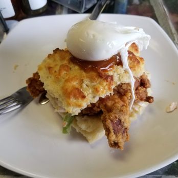 Biscuit Head - Mimosa fried chicken biscuit - Cafes Near Me - Asheville, North Carolina