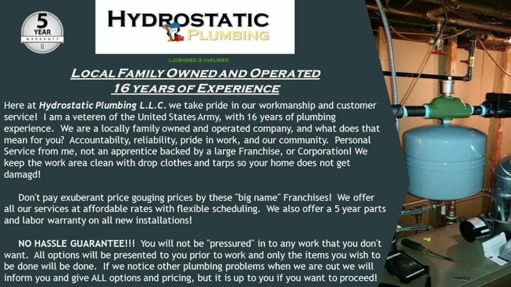 Slide of Hydrostatic Plumbing Services