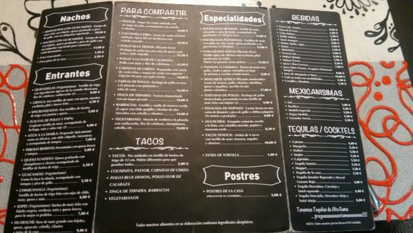 Menu photo 1 La Venganza de Malinche Valencia, V