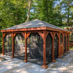 Campbell & Ferrara - Year-Round Outdoor Structure on Flagstone Patio