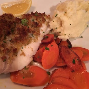 Vilorio’s Bar & Bistro - Baked haddock. It's old school, but done with love. Those roasted carrots are delicious too. - New American Near Me - North Attleborough, Massachusetts Vilorio’s Bar & Bistro - Baked haddock. It's old school, but done with love. Those roasted carrots are delicious too. - New American Near Me - North Attleborough, Massachusetts