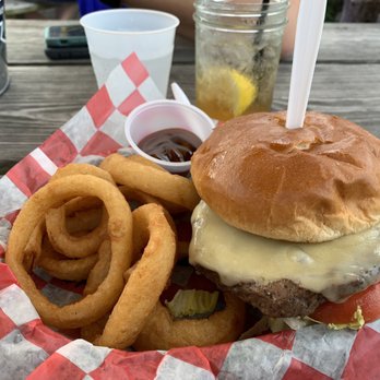 Barnacle Bud's - Onion rings and a build your own burger with Swiss cheese. - Seafood Near Me - Milwaukee, Wisconsin Barnacle Bud's - Onion rings and a build your own burger with Swiss cheese. - Seafood Near Me - Milwaukee, Wisconsin