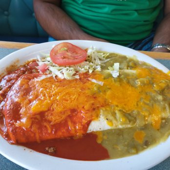 Red Enchilada - combo beef and bean burrito - Mexican Near Me - Santa Fe, New Mexico