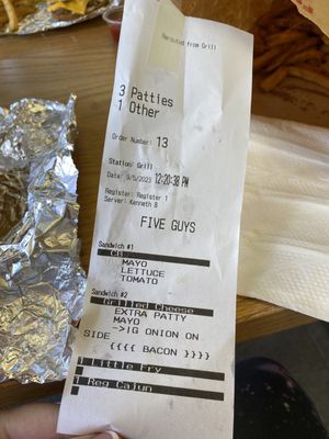 Menu photo 1 Five Guys Plano, TX