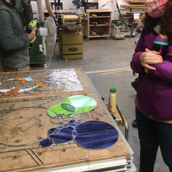 MAKE Santa Fe - I think Theresa Cashman was either making art or doing repairs to these stained glass panels - Community Service/Non-Profit Near Me - Santa Fe, New Mexico