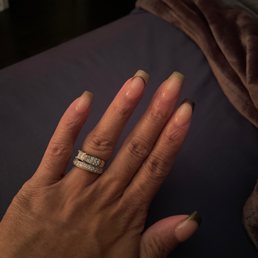 French manicure with brown & tan tips Done by: DAO French manicure with brown & tan tips Done by: DAO