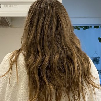 Prism Salon - My hair after a year of not having anything done to it due to quarantine- super dark! - Hair Salons Near Me - Seal Beach, California
