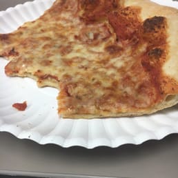 So good, I couldn't resisting taking a few bites before taking a picture! NY Cheese slice So good, I couldn't resisting taking a few bites before taking a picture! NY Cheese slice