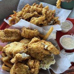 Haddock and clam strip basket