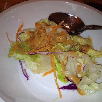 Fire & Sticks - Salad with house made Ginger Dressing - nice together. - Steakhouses Near Me - High Point, North Carolina Fire & Sticks - Salad with house made Ginger Dressing - nice together. - Steakhouses Near Me - High Point, North Carolina