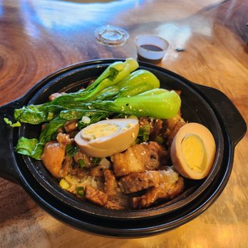 Social Eatery - Pork rib bao zai fan with a spiced egg added - Bubble Tea Near Me - Millbrae, California Social Eatery - Pork rib bao zai fan with a spiced egg added - Bubble Tea Near Me - Millbrae, California