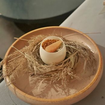 Honey Badger - Duck egg chawanmushi, salted roe, sesame seeds, seaweed, dashi   @davideatsdc - New American Near Me - Brooklyn, New York