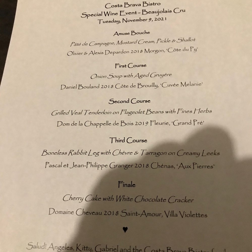 Wine Dinner Menu Wine Dinner Menu