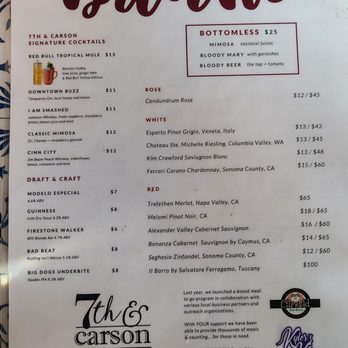 7th & Carson - Menu - New American Near Me - Las Vegas, Nevada