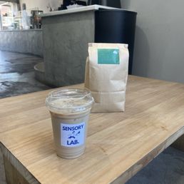 Iced Latte, and a bag of beans!