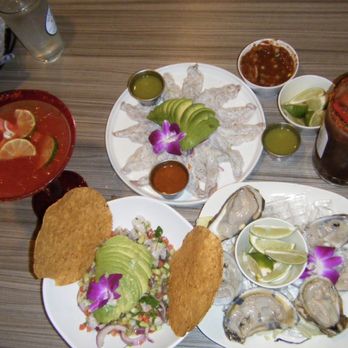 Lalo's Mariscos - Ceviche / 1/2 dozen oysters / Agua Chilles - Seafood Near Me - Inglewood, California Lalo's Mariscos - Ceviche / 1/2 dozen oysters / Agua Chilles - Seafood Near Me - Inglewood, California