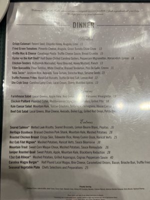 Menu photo 2 Legends Grille At Tryon International Equestrian Center Mill Spring, NC