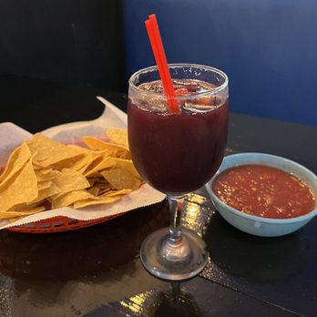 Cinco de Mayo - Red sangria with chips and salsa - Mexican Near Me - Jacksonville, Florida