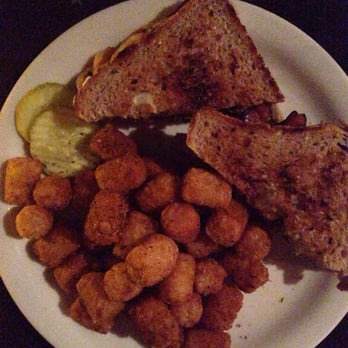 Prime 16 - Cajun patty melt (minus fried onions) with Cajun tater tots - Burgers Near Me - New Haven, Connecticut Prime 16 - Cajun patty melt (minus fried onions) with Cajun tater tots - Burgers Near Me - New Haven, Connecticut