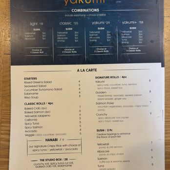 Yakumi - Menu - Sushi Bars Near Me - Burbank, California