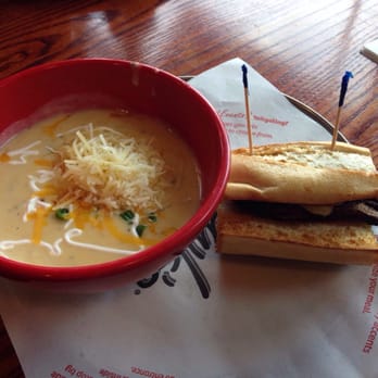 Newk's Eatery - Potato soup and 1/2 steak sandwich - Pizza Near Me - Jacksonville, Florida