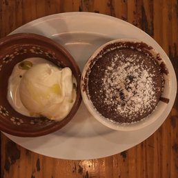 Tortino di Cioccolato Fondente (vanila Ice cream w a drizzel of EVO and a Italian version of lava cake). Great dark chocolate taste! Tortino di Cioccolato Fondente (vanila Ice cream w a drizzel of EVO and a Italian version of lava cake). Great dark chocolate taste!