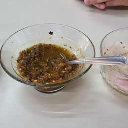 Sauces on the table