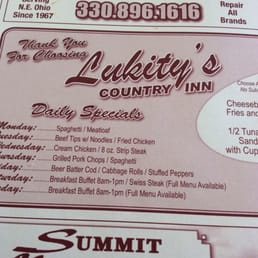 menu for lukity country inn menu for lukity country inn