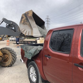 The Ground Up - Loading black star gravel that we purchased into the truck - Nurseries & Gardening Near Me - Houston, Texas