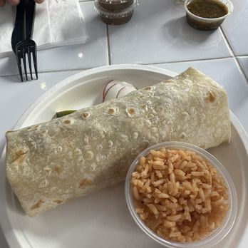 Tacomasa - Asada burrito, rice in the side instead of inside - Tacos Near Me - Brea, California